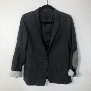 J.CREW Women’s Size 8 Wool Blend Grey Blazer Academia Preppy Classy Workwear